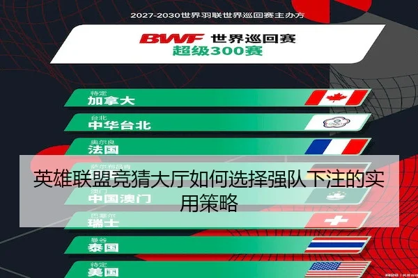 英雄联盟竞猜大厅如何选择强队下注的实用策略
